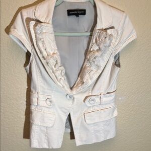 Nanette Lapore White Short Sleeve Jacket size 6